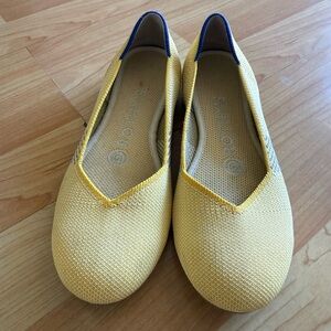 Rothy's Yellow Flats with Blue Trim
